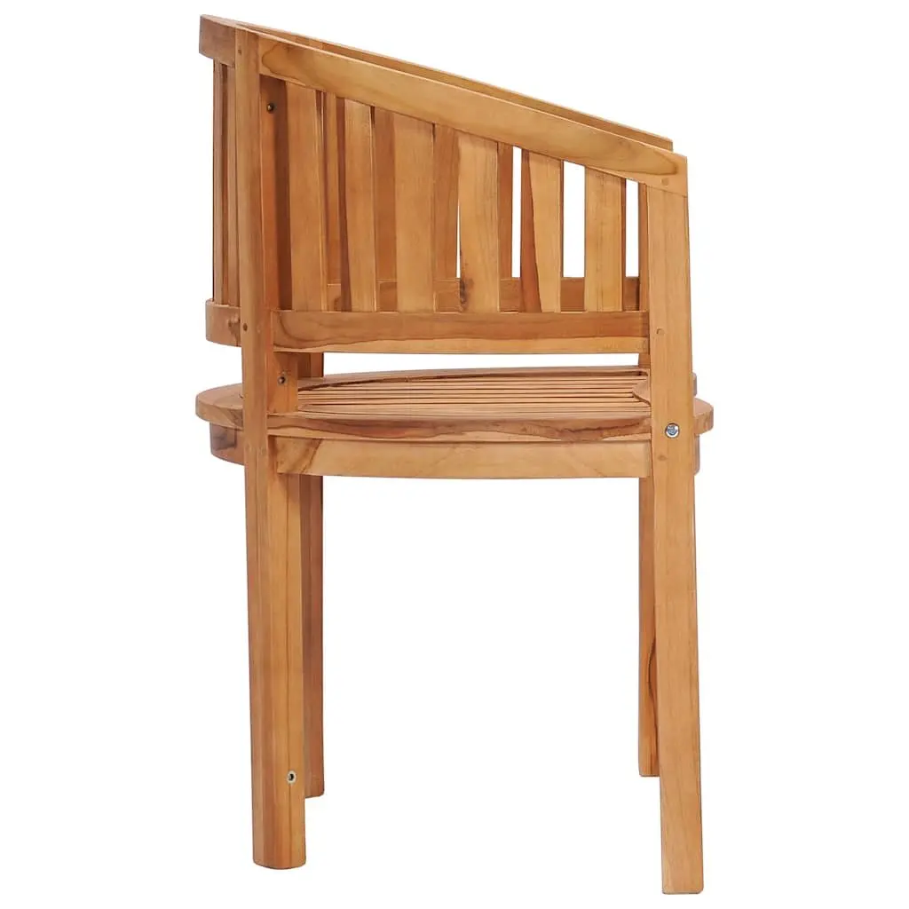 Banana Outdoor Chairs 2 pcs Teak Hardwood Garden Patio Seating Furniture Brown