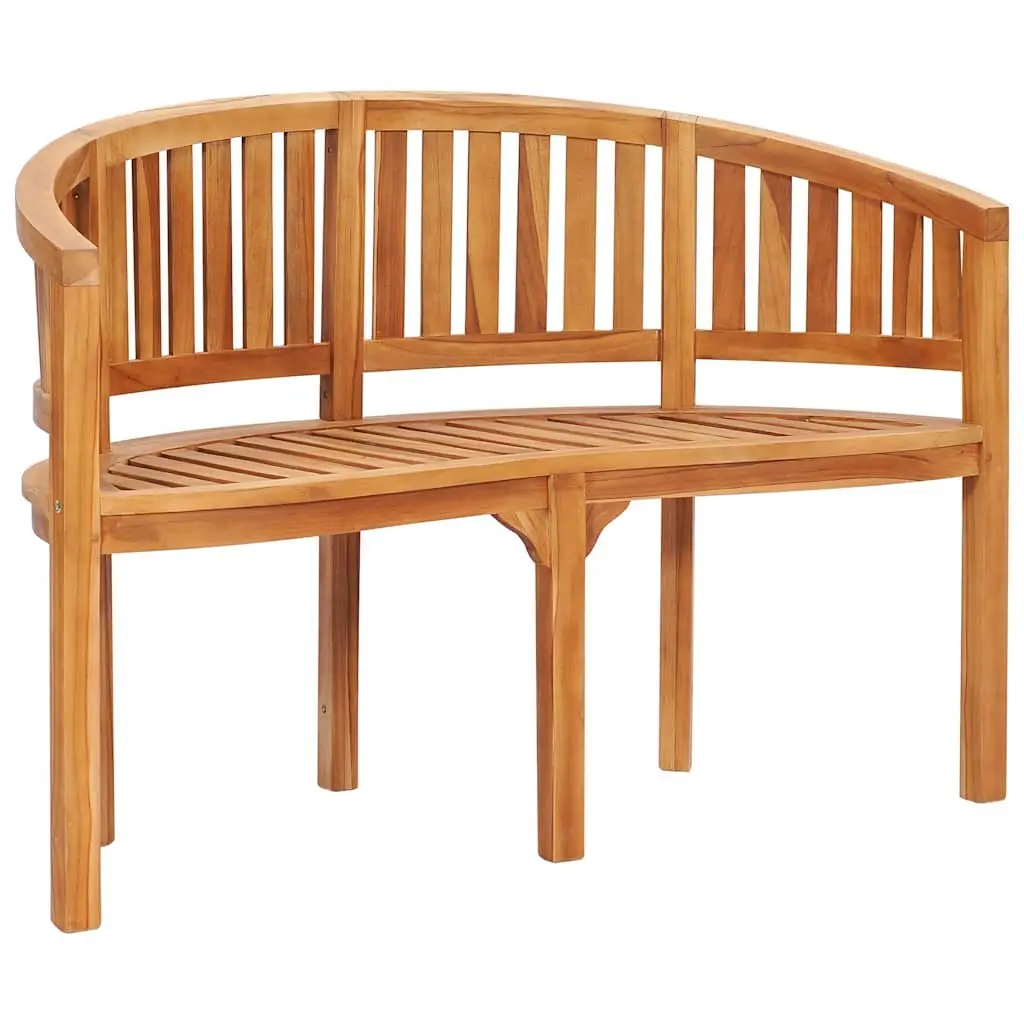 Banana Bench 120cm Outdoor Garden Seating Solid Teak Wood Brown 2-Seater Patio