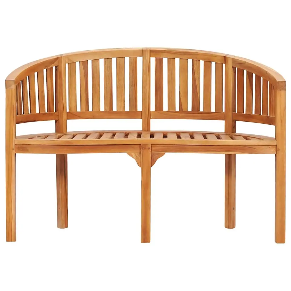 Banana Bench 120cm Outdoor Garden Seating Solid Teak Wood Brown 2-Seater Patio