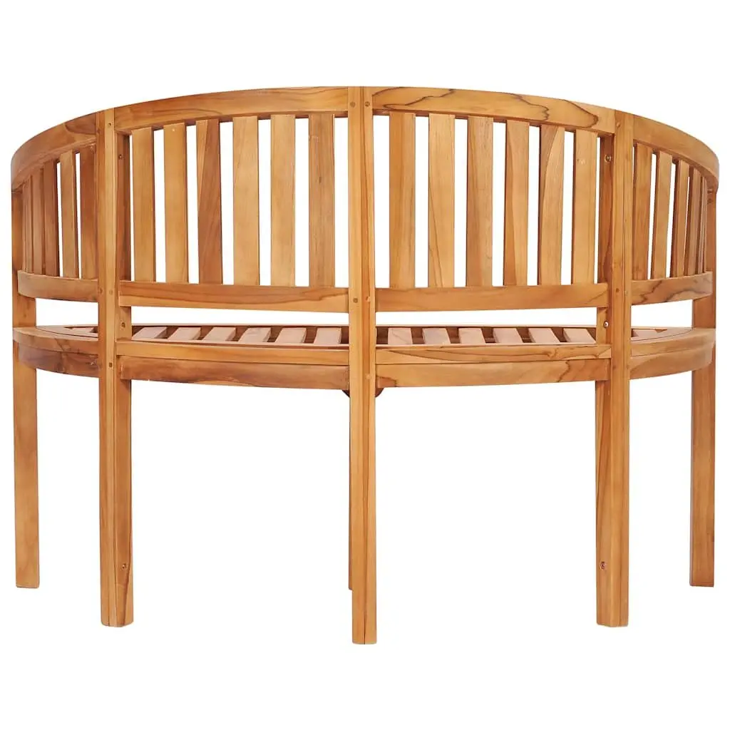 Banana Bench 120cm Outdoor Garden Seating Solid Teak Wood Brown 2-Seater Patio