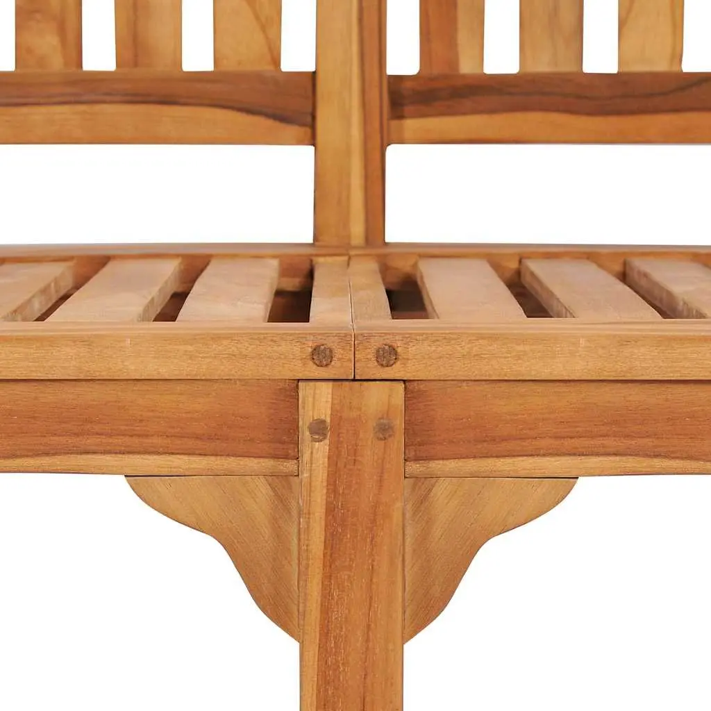 Banana Bench 120cm Outdoor Garden Seating Solid Teak Wood Brown 2-Seater Patio