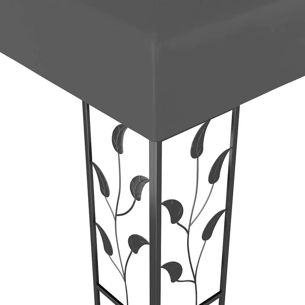 Gazebo with Double Roof 3x4m Anthracite Outdoor Garden Canopy Sunshade Pavilion