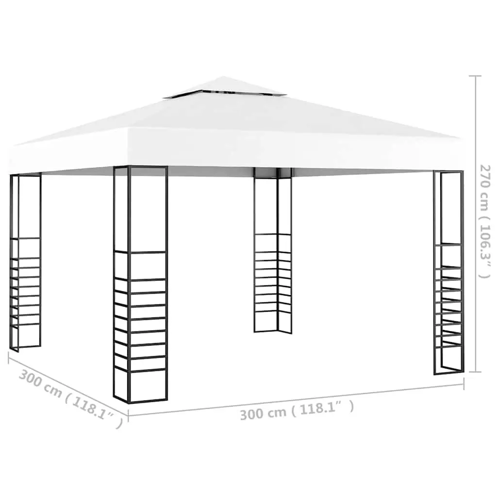 Garden Marquee Sturdy White 3x3m Outdoor Canopy Gazebo Steel Frame