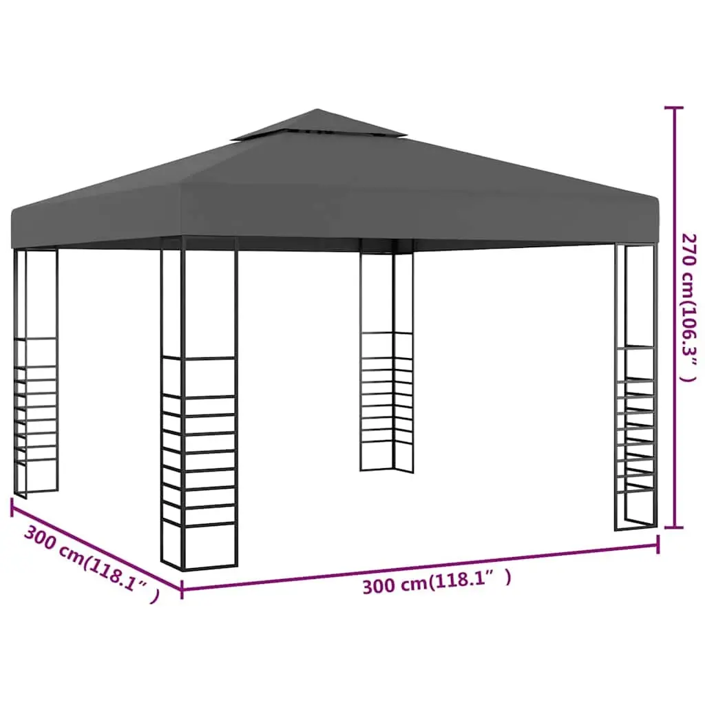 Garden Marquee Durable Steel Frame 3x3 m Anthracite Canopy Pavilion