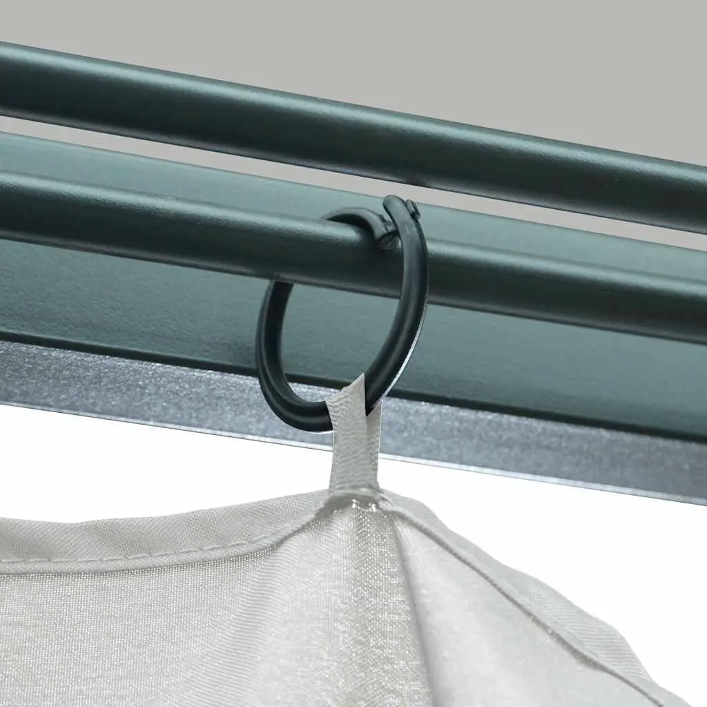 Gazebo with Curtain Outdoor Canopy Pavilion 400x300 cm Sunshade Shelter Cream