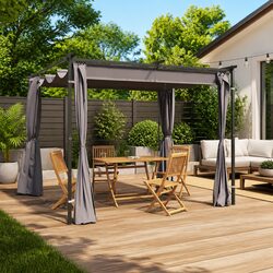 Friendly 3x3 m Gazebo with Side Curtains