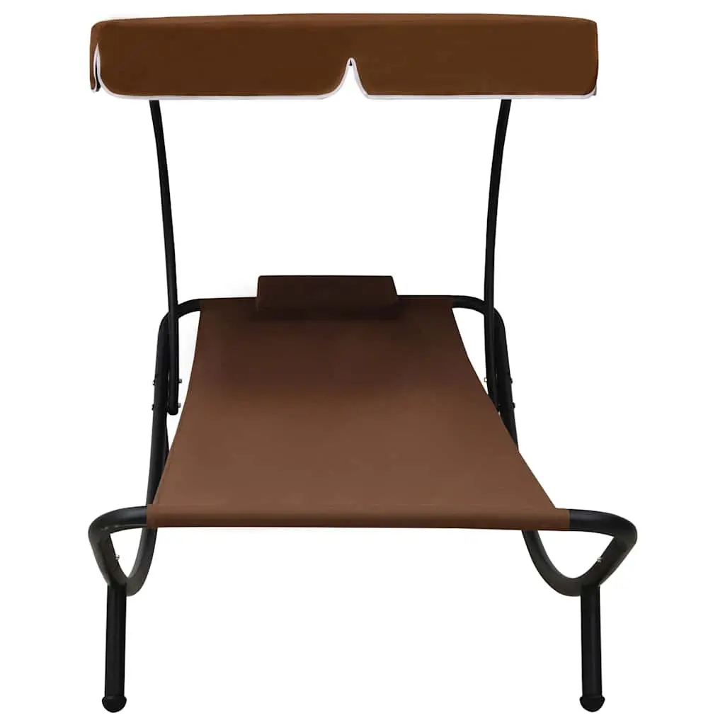 Outdoor Lounger Bed with Canopy