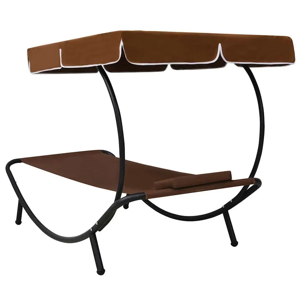 Outdoor Lounger Bed with Canopy