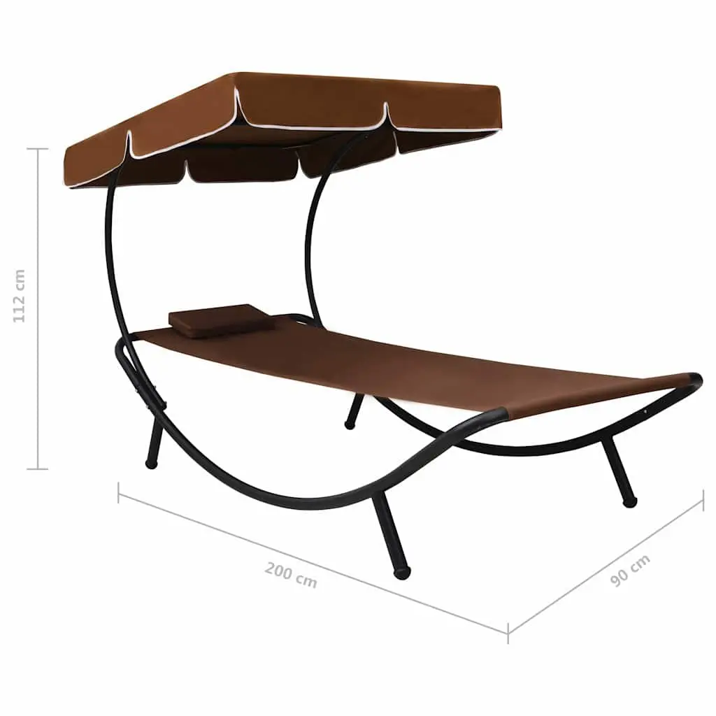 Outdoor Lounger Bed with Canopy