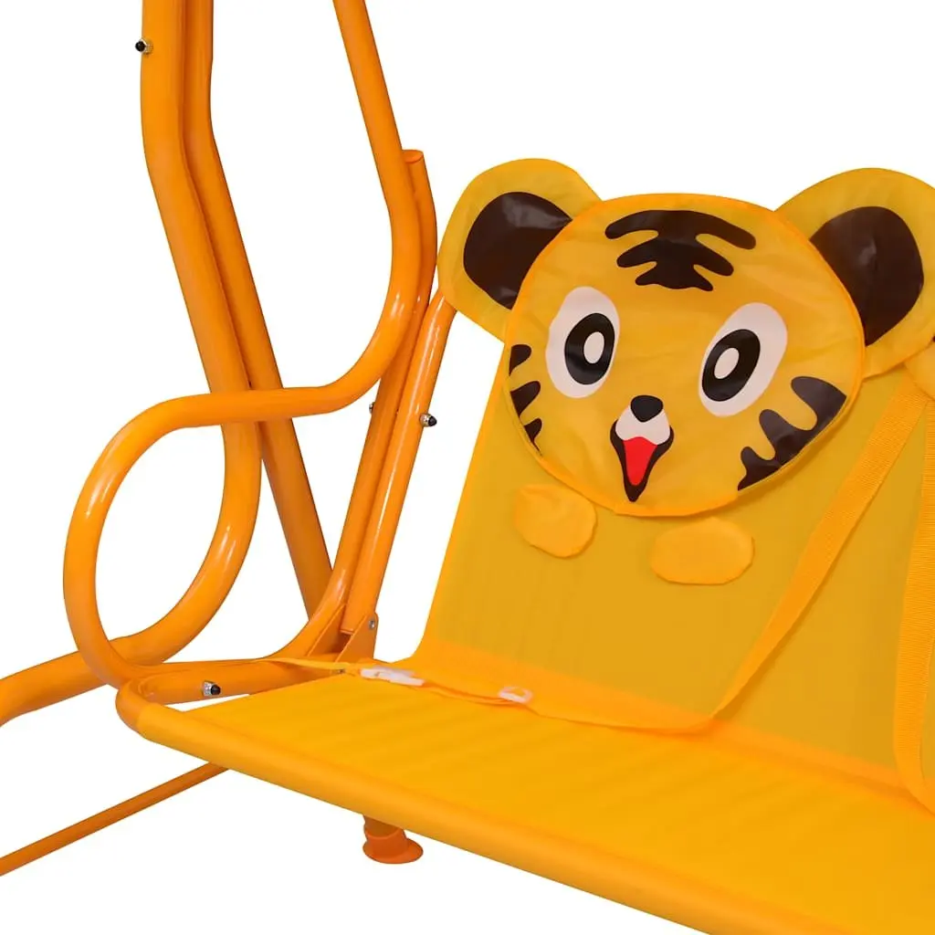 Kids Swing Bench Yellow Outdoor Garden Patio Seat with Canopy Shade 115x75x110cm