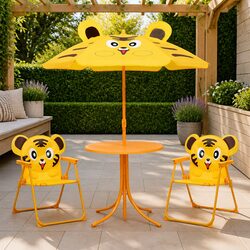 Bright Yellow Kids Garden Bistro Set with Parasol