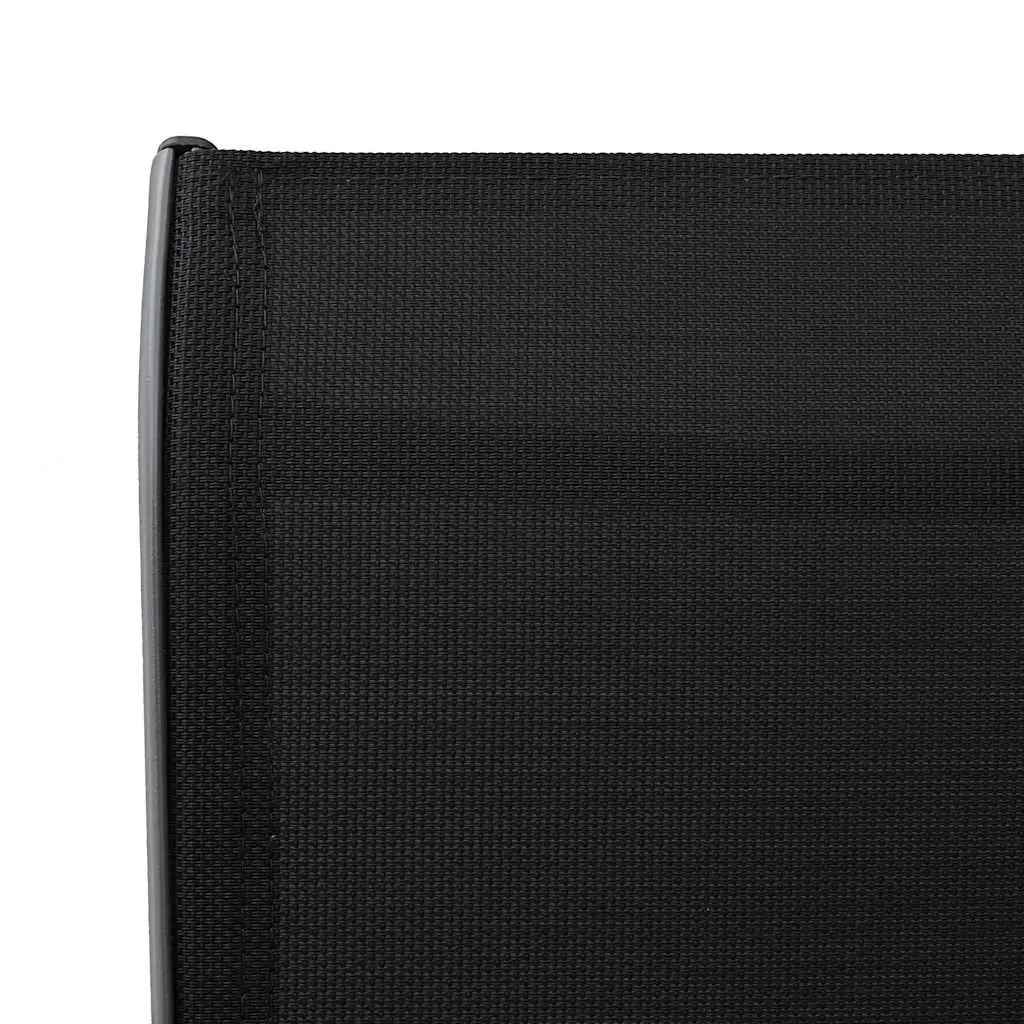 Outdoor Bar Chairs Lightweight Black Textilene Set of 4