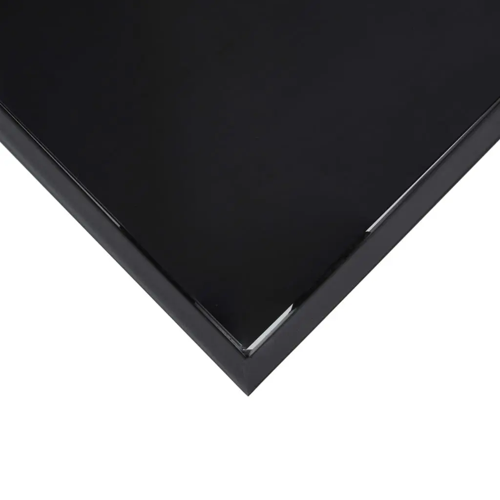 Garden Bar Table Black Steel Frame Tempered Glass Top 110L x 60W x 110H cm