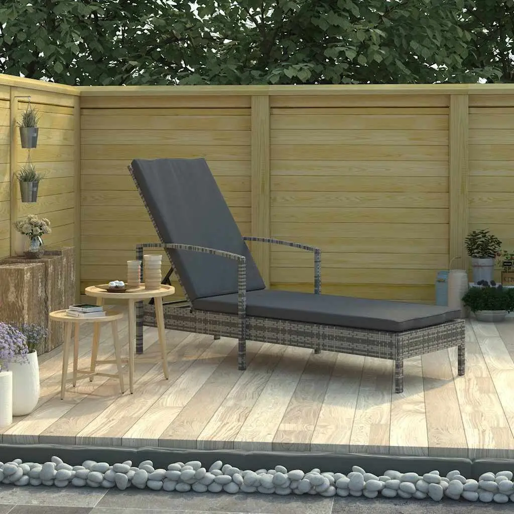 Outdoor Sun Lounger in Grey