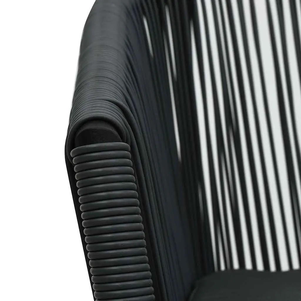 Set of 2 Outdoor Rattan Chairs Black Weather Resistant Seating with Cushions