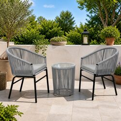 Your New Favorite 3 Piece Bistro Lounge Set in Grey