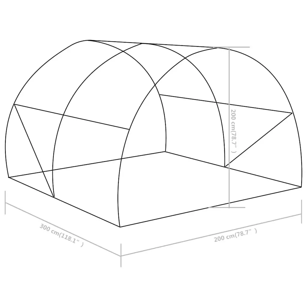 Greenhouse 6m² Durable PE Mesh Fabric 3x2x2m Galvanised Steel Frame