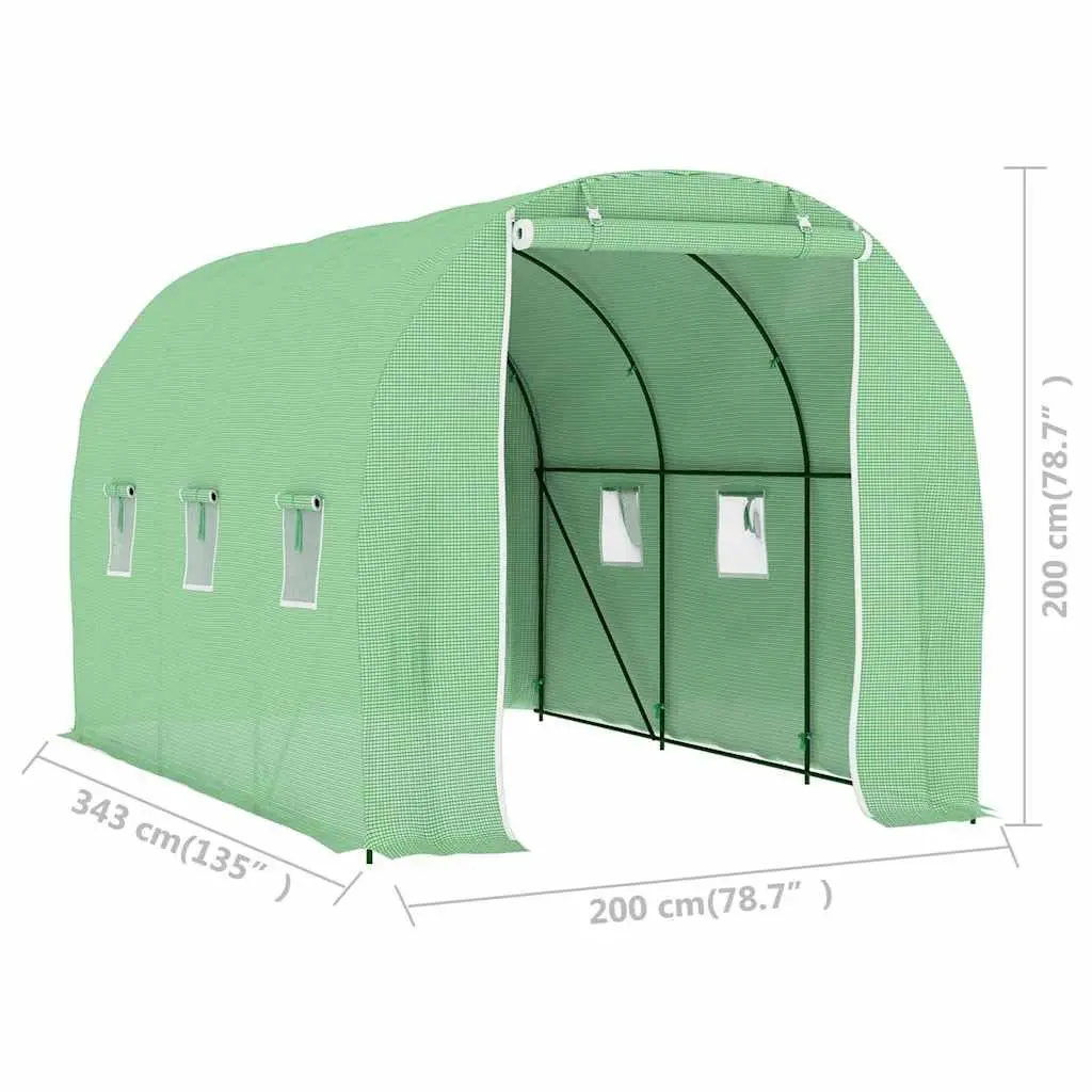 Greenhouse Galvanised Steel Frame PE Mesh 6.86 m² Garden Plant House
