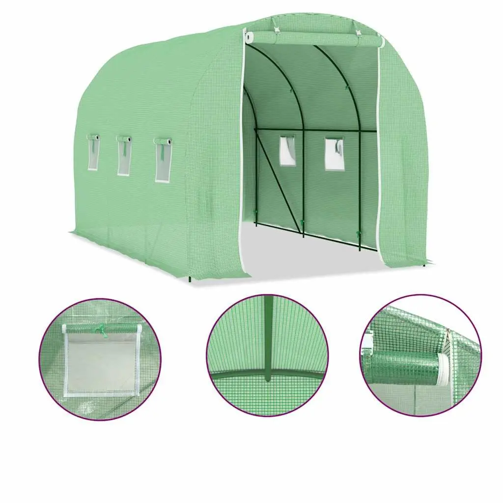Greenhouse Galvanised Steel Frame PE Mesh 6.86 m² Garden Plant House