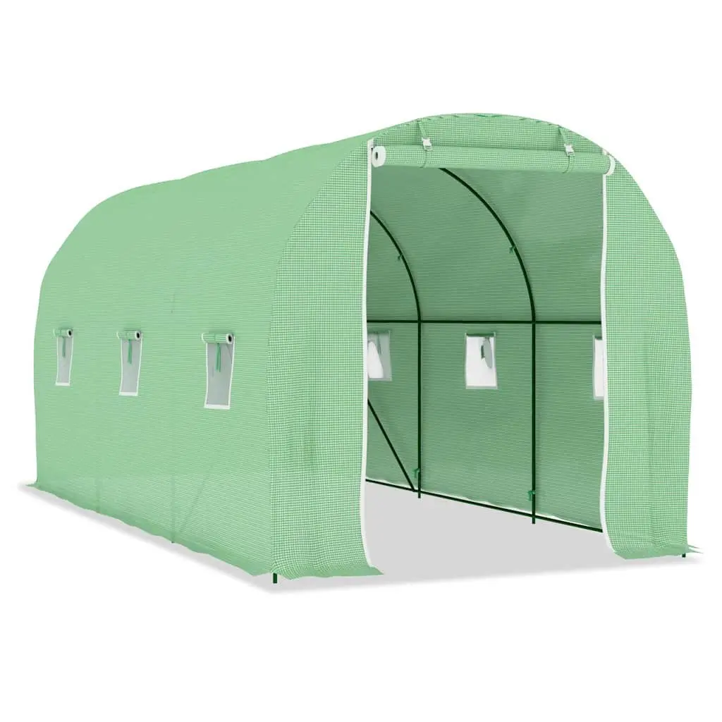 Greenhouse 9 m² 4.5x2x2 m Garden Plant House Ventilation Windows Door Green