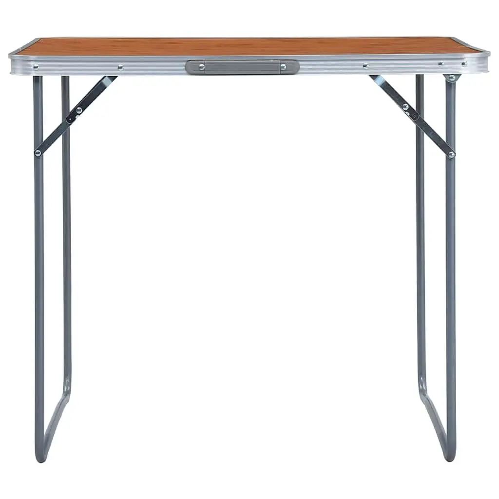 Foldable Camping Table Metal Frame Lightweight Portable 80 x 60 cm