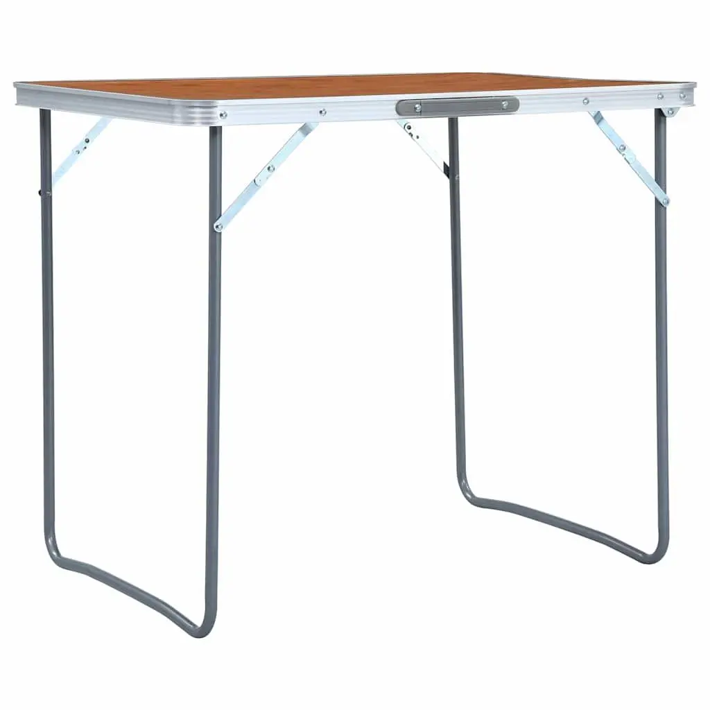 Foldable Camping Table Metal Frame Lightweight Portable 80 x 60 cm