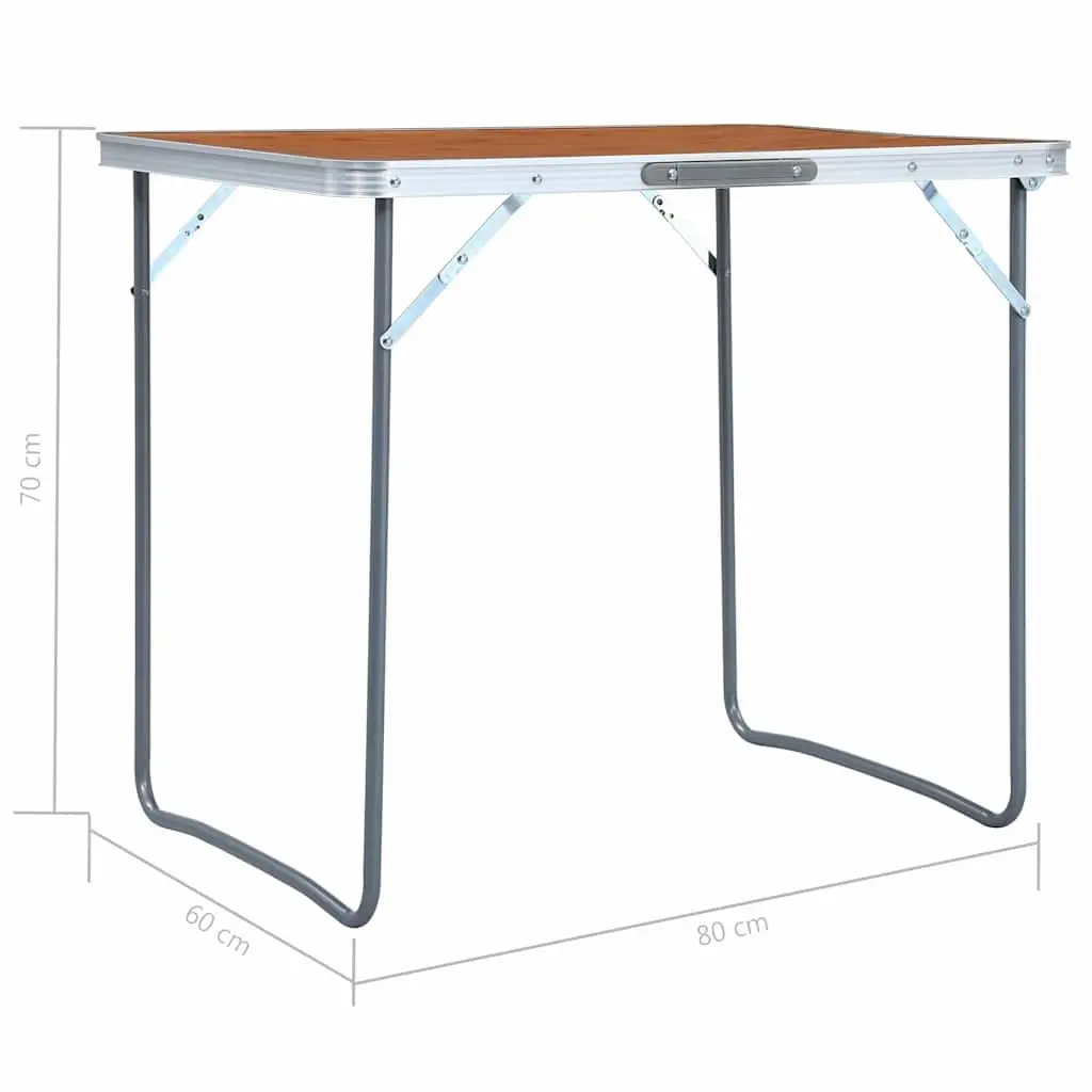 Foldable Camping Table Metal Frame Lightweight Portable 80 x 60 cm