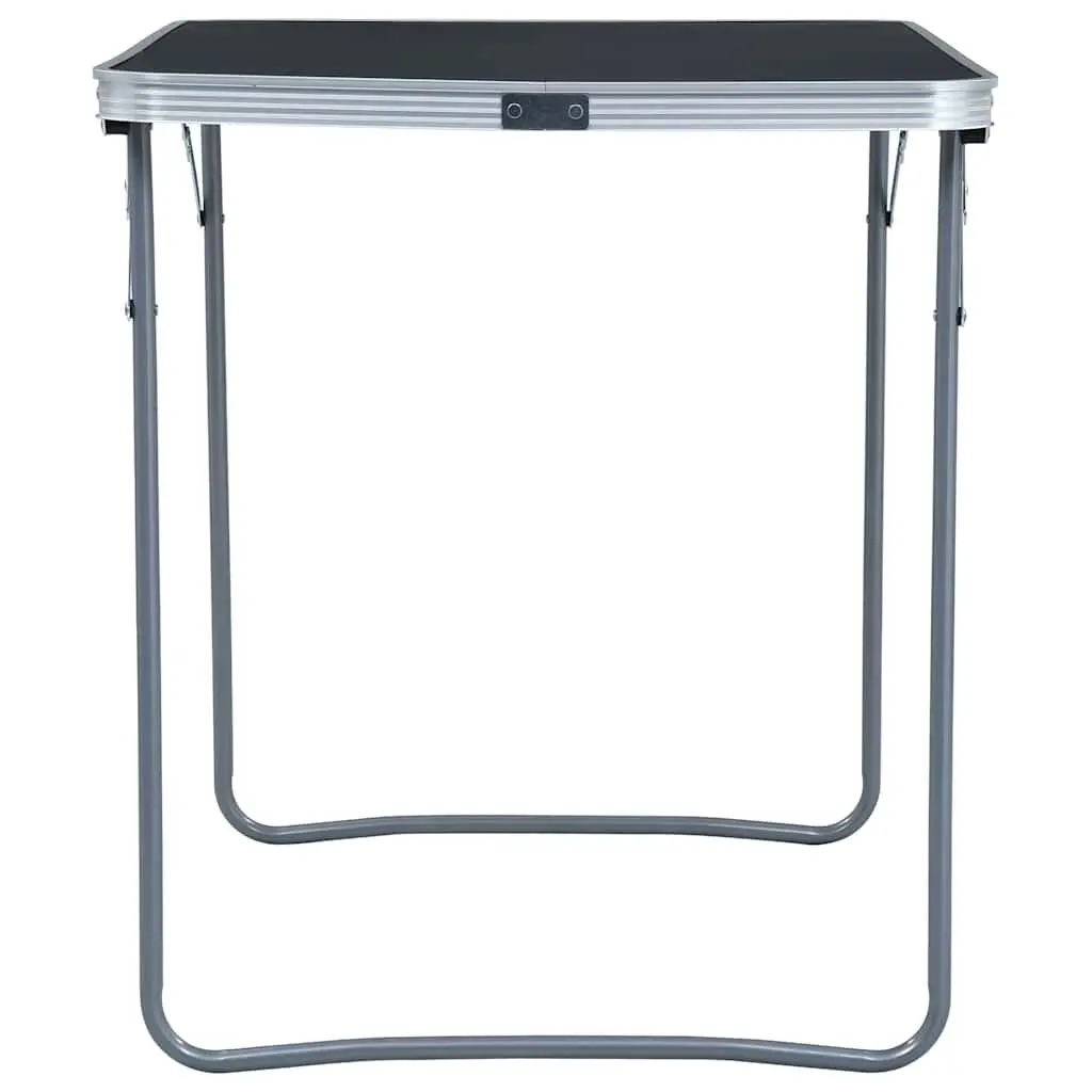 Camping Table Grey Portable Outdoor Foldable 80x60cm Metal Frame