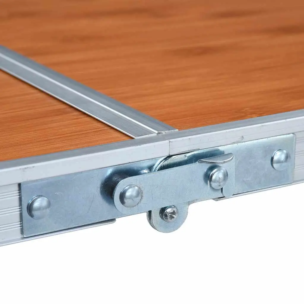 Foldable Camping Table Adjustable Height 120 x 60 cm