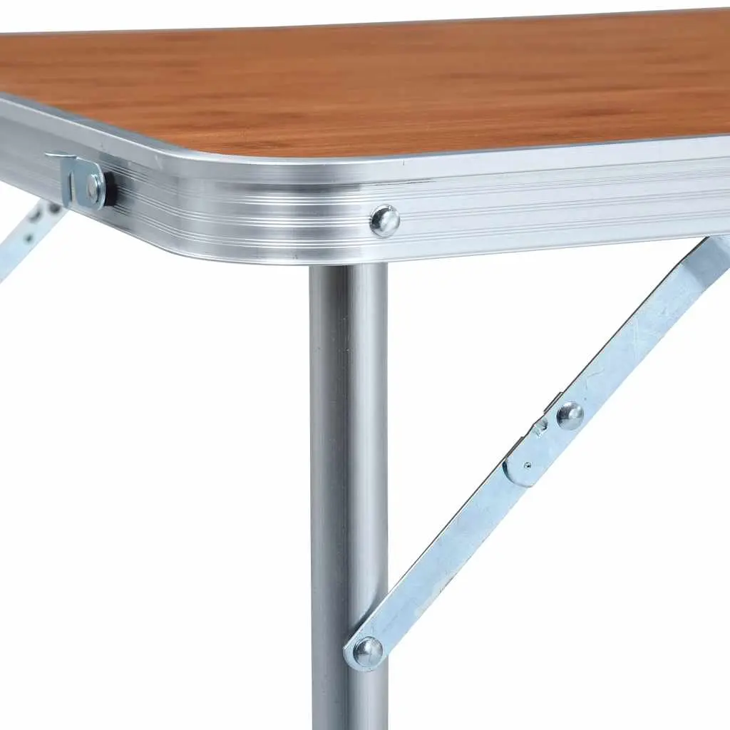 Foldable Camping Table Adjustable Height 120 x 60 cm