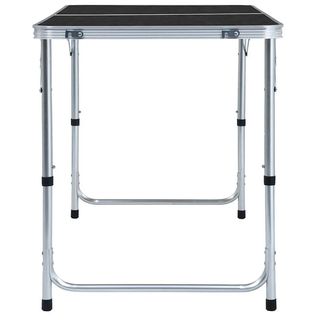 Foldable Camping Table Grey Adjustable Height Portable 120 x 60 cm