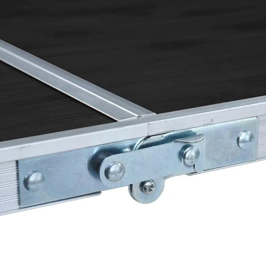 Foldable Camping Table Grey Adjustable Height Portable 120 x 60 cm