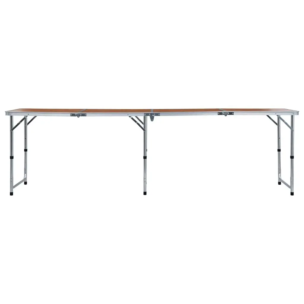 Foldable Camping Table Adjustable Height 240x60 cm Portable Picnic Outdoor