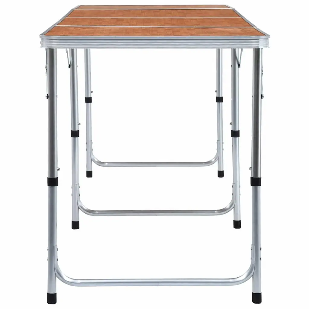 Foldable Camping Table Adjustable Height 240x60 cm Portable Picnic Outdoor