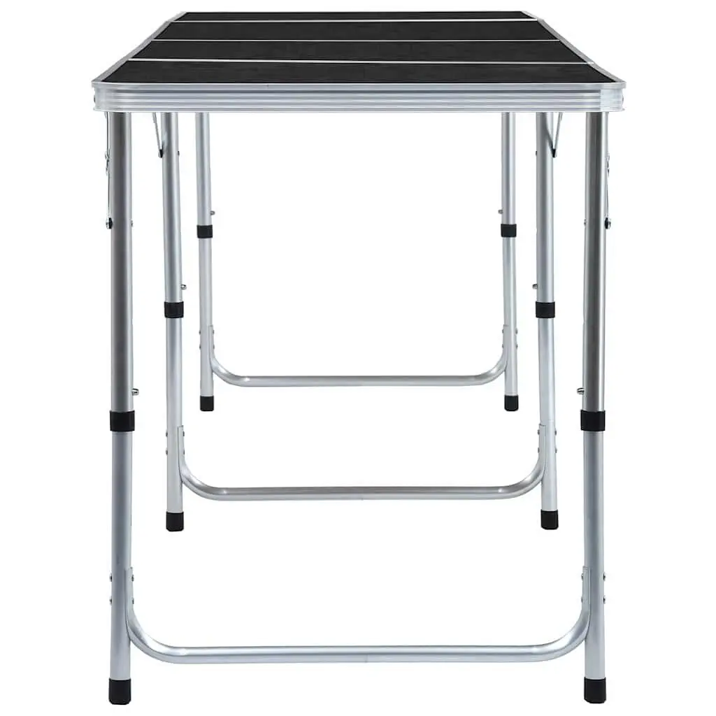 Foldable Camping Table Grey Adjustable Height 240 x 60 cm