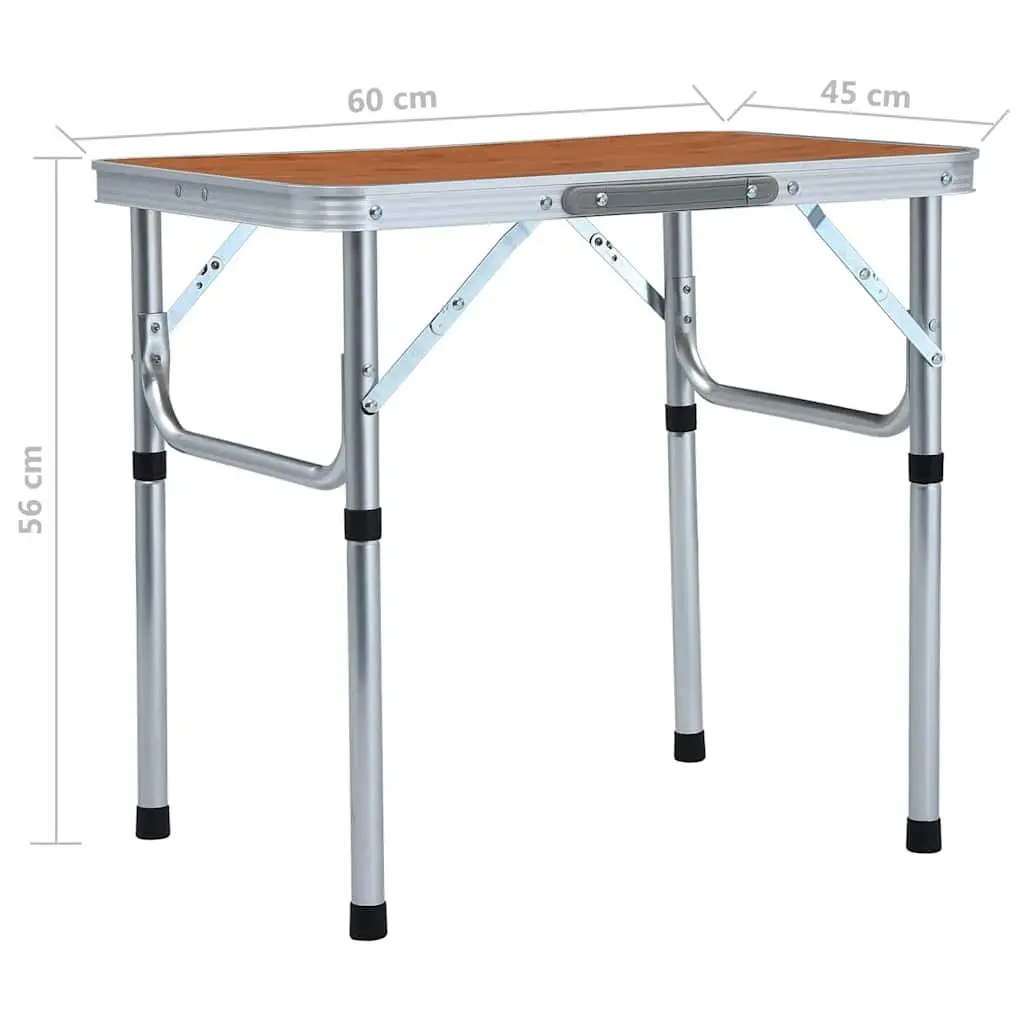 Folding Camping Table Lightweight Brown 60 x 45 cm