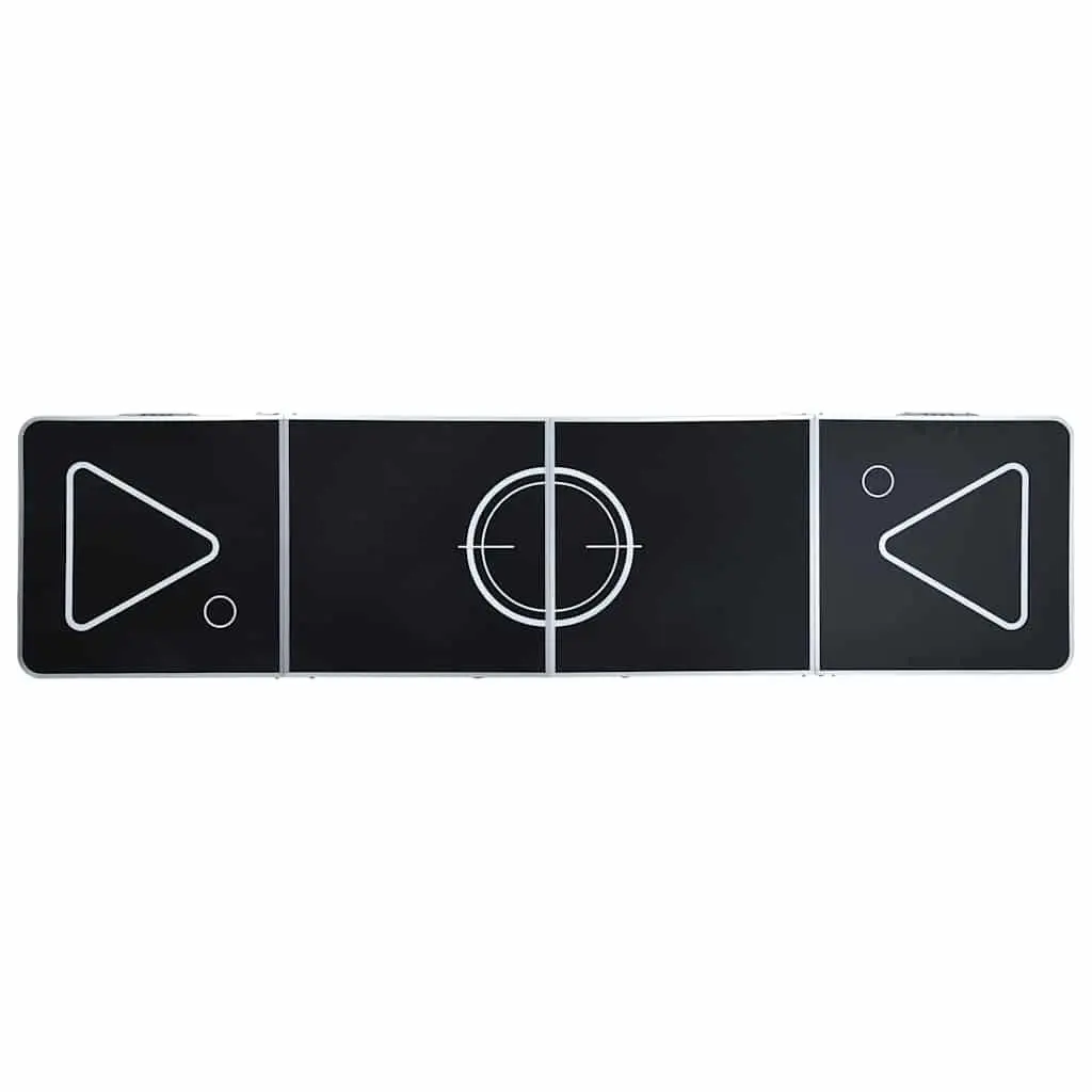 Folding Beer Pong Table Portable 240 cm Black Lightweight Aluminium Indoor Outdoor