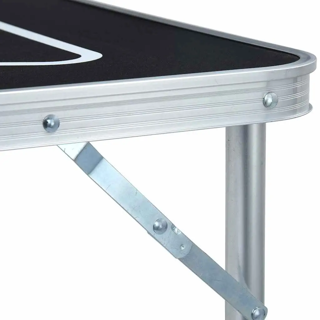 Folding Beer Pong Table Portable 240 cm Black Lightweight Aluminium Indoor Outdoor
