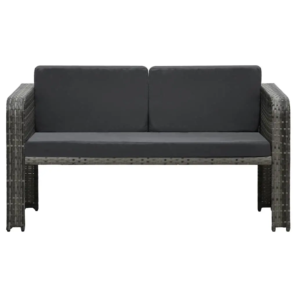 Garden Lounge Set Poly Rattan 4 Piece Sofa Coffee Table Stools Cushions