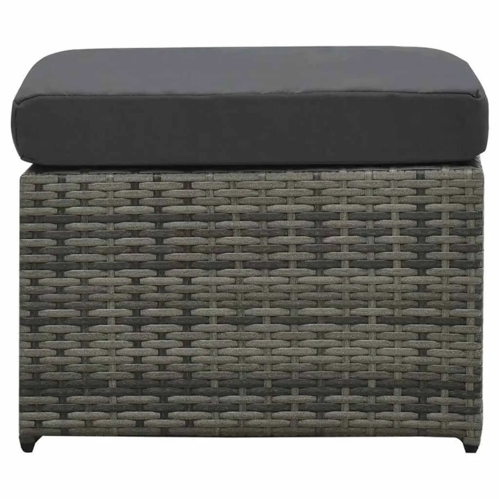 Garden Lounge Set Poly Rattan 4 Piece Sofa Coffee Table Stools Cushions