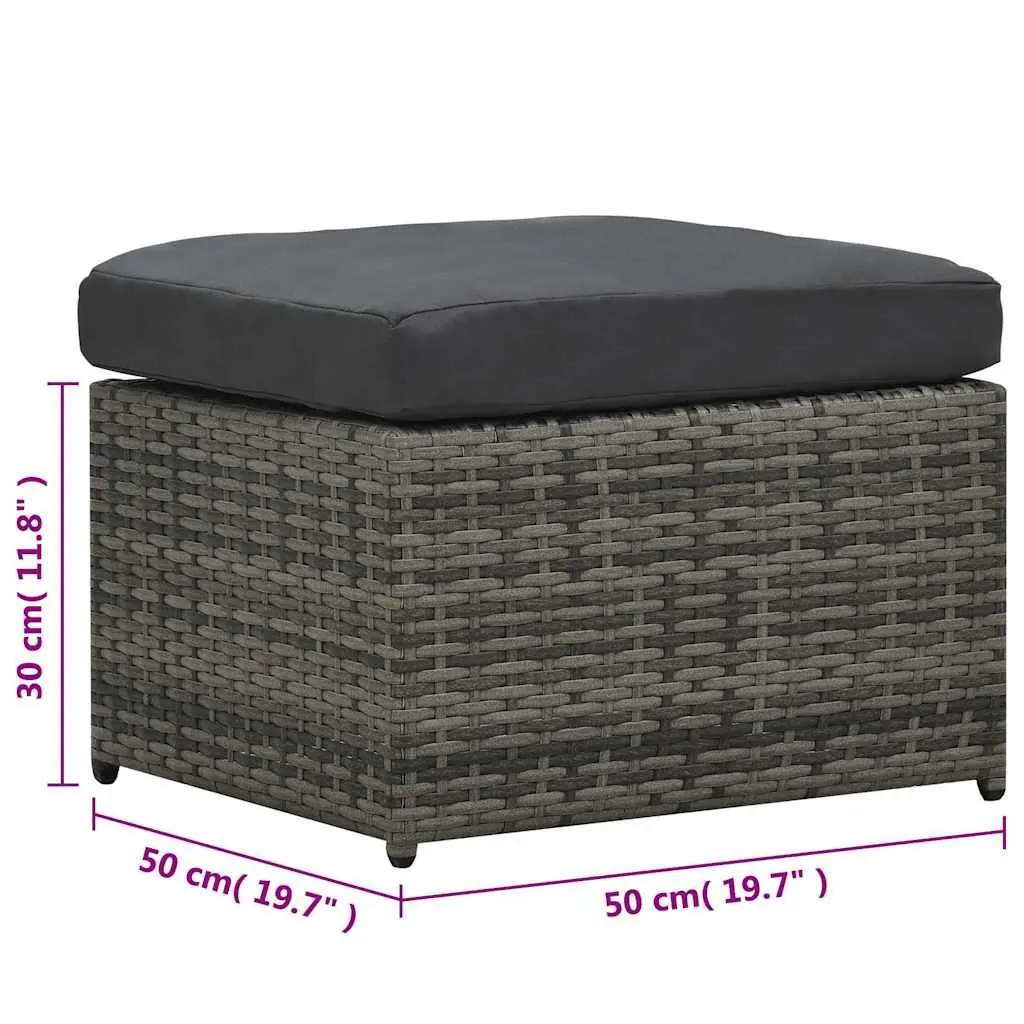 Garden Lounge Set Poly Rattan 4 Piece Sofa Coffee Table Stools Cushions