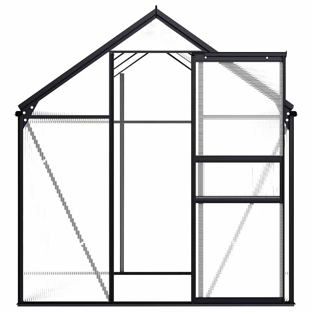 Greenhouse Aluminium Frame 3.61 m² UV Resistant Polycarbonate Anthracite