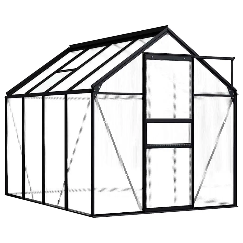 Anthracite Greenhouse with Polycarbonate Panels UV Protection and Thermal Insulation 4.75 m²