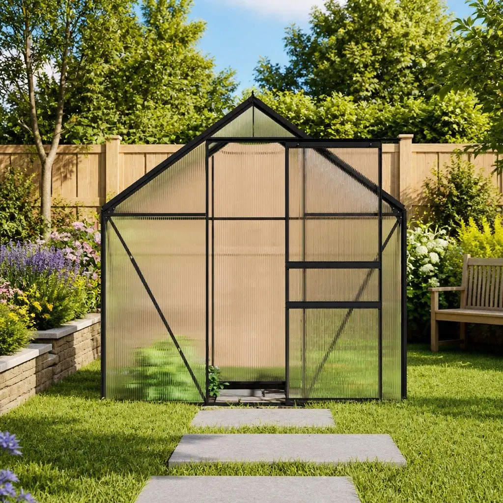 Greenhouse Polycarbonate UV Resistant Panels Anthracite 3.61m²