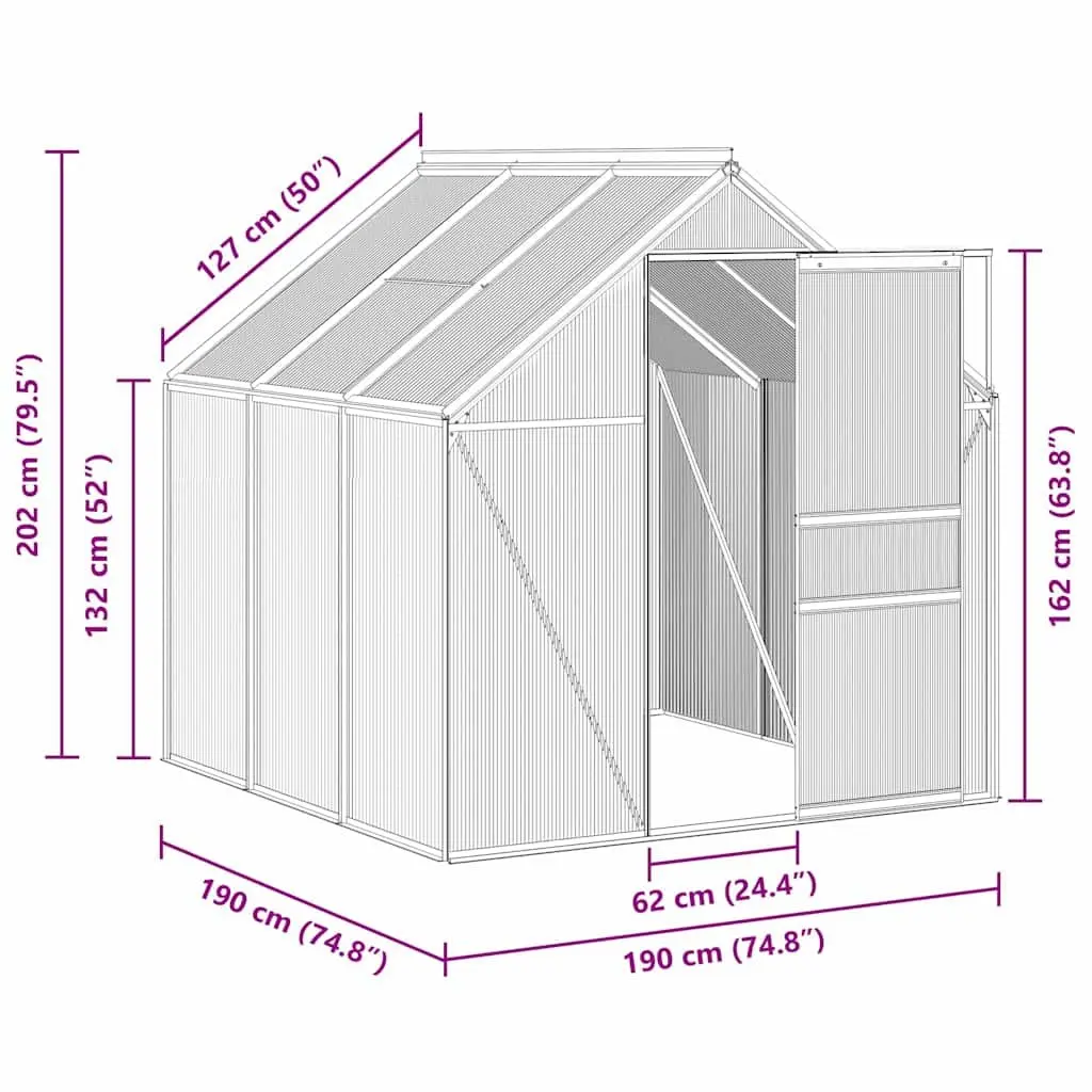 Greenhouse Polycarbonate UV Resistant Panels Anthracite 3.61m²