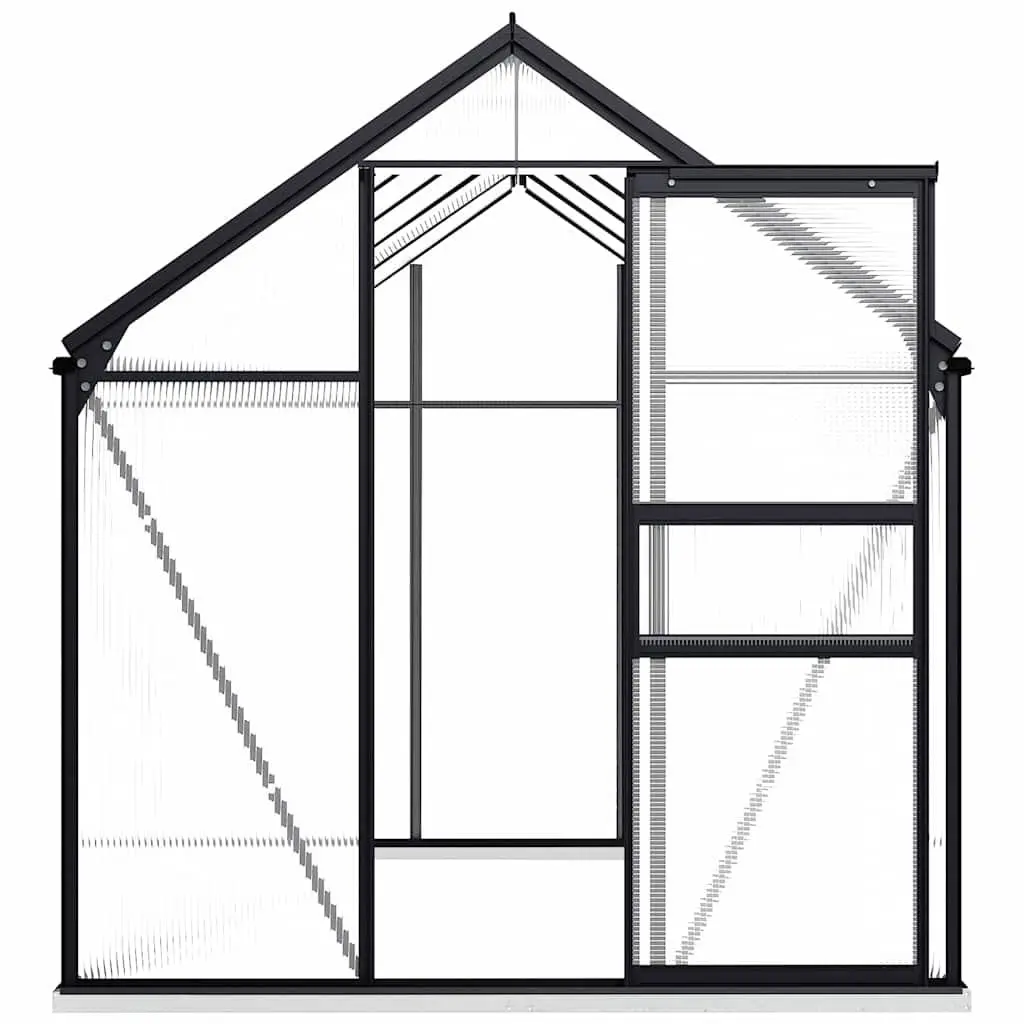 Greenhouse Anthracite Aluminium 5.89m² Polycarbonate Panels UV Resistant