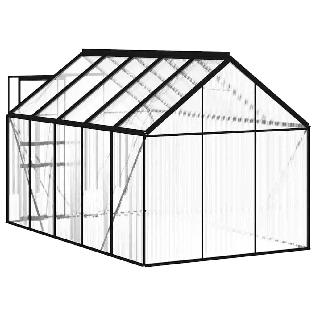 Greenhouse Anthracite Aluminium 5.89m² Polycarbonate Panels UV Resistant