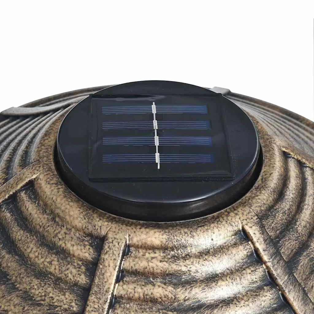 Decorative Pedestal Bird Bath Solar Powered LED Lights Outdoor Garden Yard