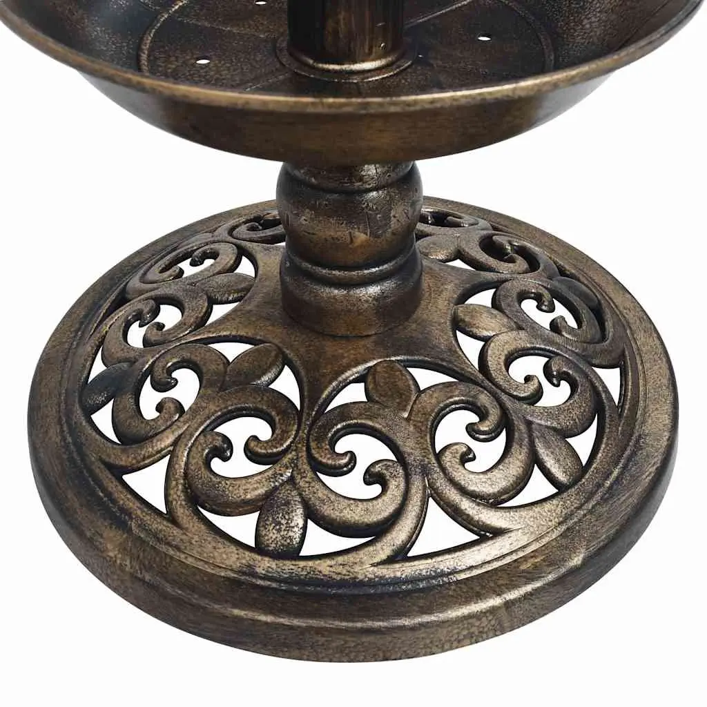 Decorative Pedestal Bird Bath Solar Powered LED Lights Outdoor Garden Yard
