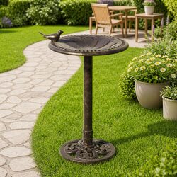 Charming Gold Bird Bath for Your Outdoor Retreat